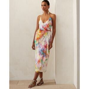 Ralph Lauren Collection Day Dress Silk Embroidered Floral Sequin Cocktail 4 $4k